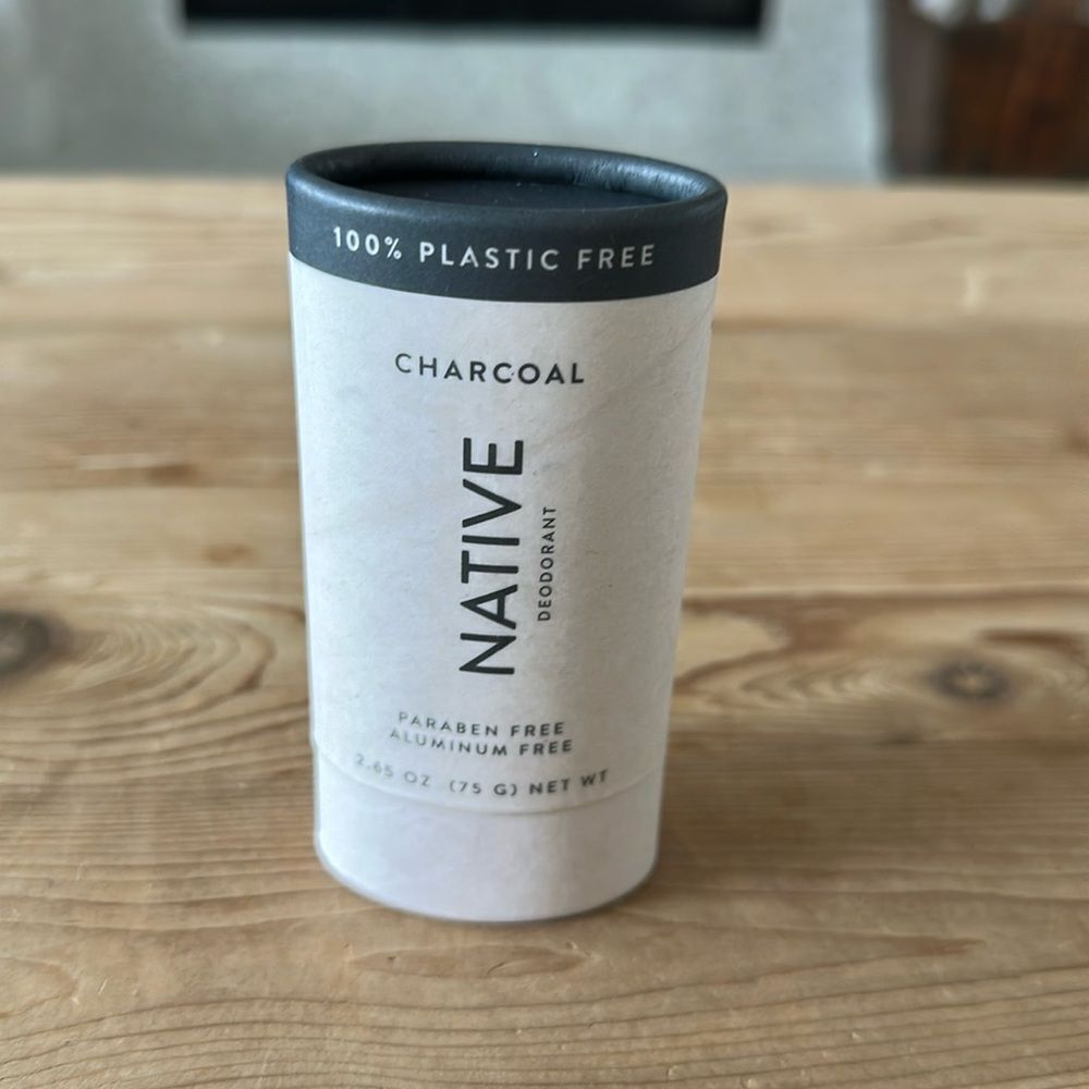 Native Deodorant Charcoal scent PLASTIC FREE NEW never used 2.65 OZ
